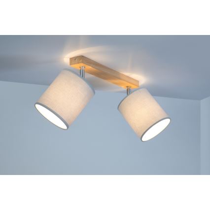 Spotlight APRILLIA 2xE27/25W/230V oak grey - FSC certified