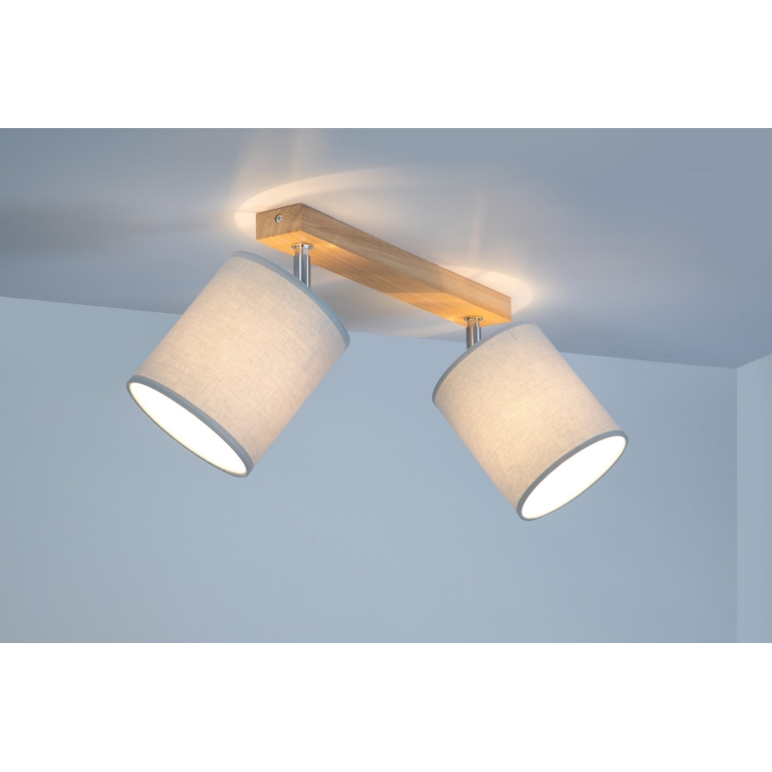 Spotlight APRILLIA 2xE27/25W/230V oak grey - FSC certified