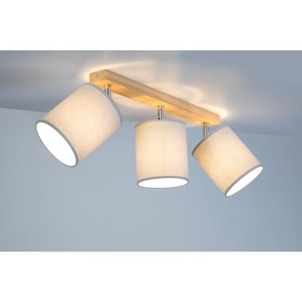 Spotlight APRILLIA 3xE27/25W/230V oak grey - FSC certified