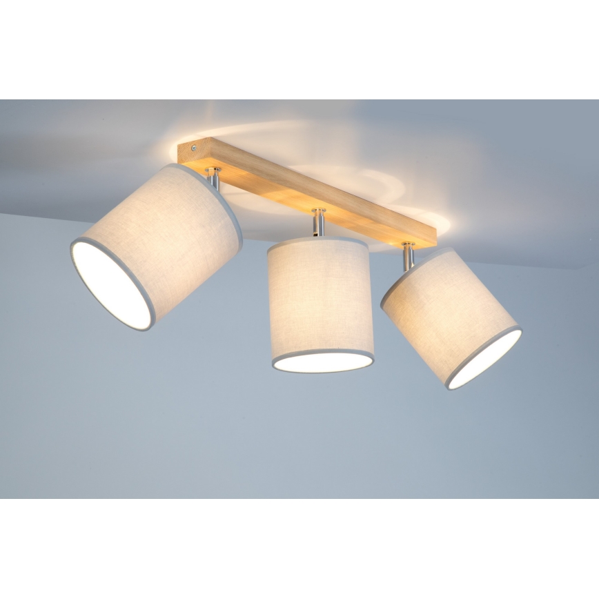 Spotlight APRILLIA 3xE27/25W/230V oak grey - FSC certified