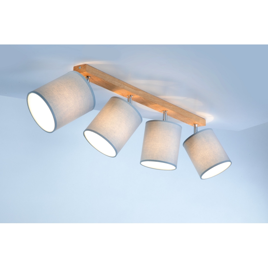 Spotlight APRILLIA 4xE27/25W/230V oak grey - FSC certified