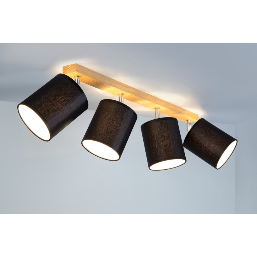Spotlight APRILLIA 4xE27/25W/230V oak black - FSC certified
