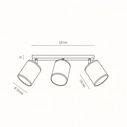 Ceiling spotlight JUTE 3xE27/25W/230V