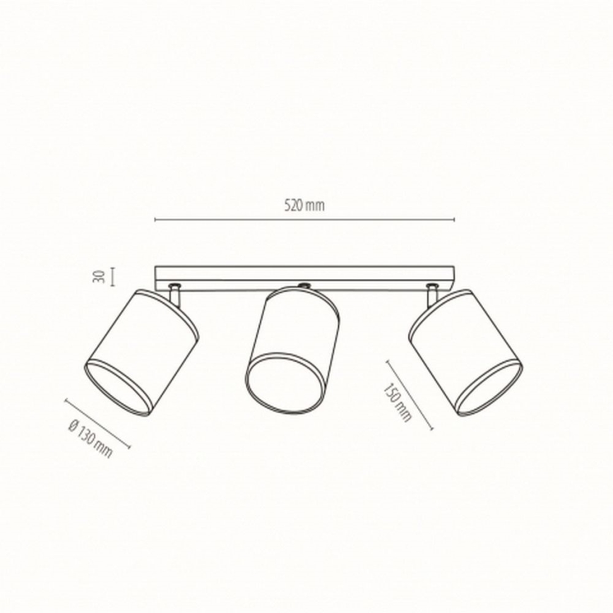 Ceiling spotlight JUTE 3xE27/25W/230V