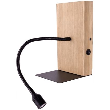 LED Wall Light LECTOR LED/2.5W/230V USB Oak