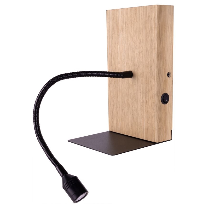 Wall light LECTOR LED/2,5W/230V USB oak – FSC certified