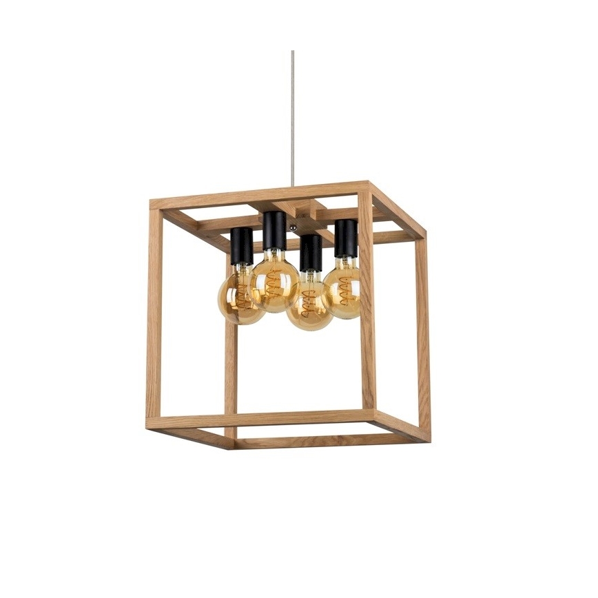 Chandelier on a string KAGO 4xE27/60W/230V oak