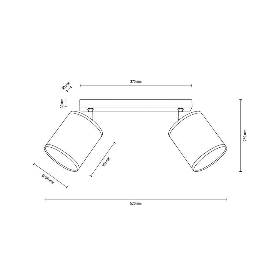 Ceiling spotlight BOHO 2xE27/25W/230V oak - FSC certified