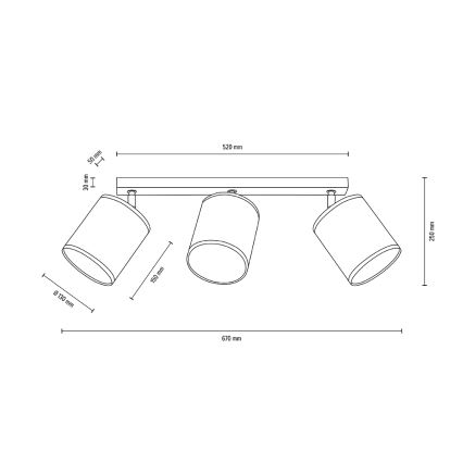 Ceiling spotlight BOHO 3xE27/25W/230V oak - FSC certified