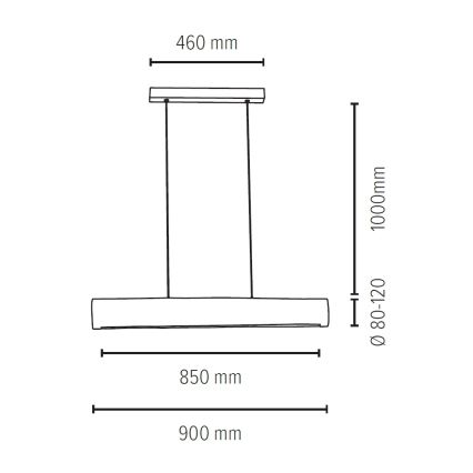 LED Dimmable chandelier on a string LUCAS LED/25,5W/230V pine