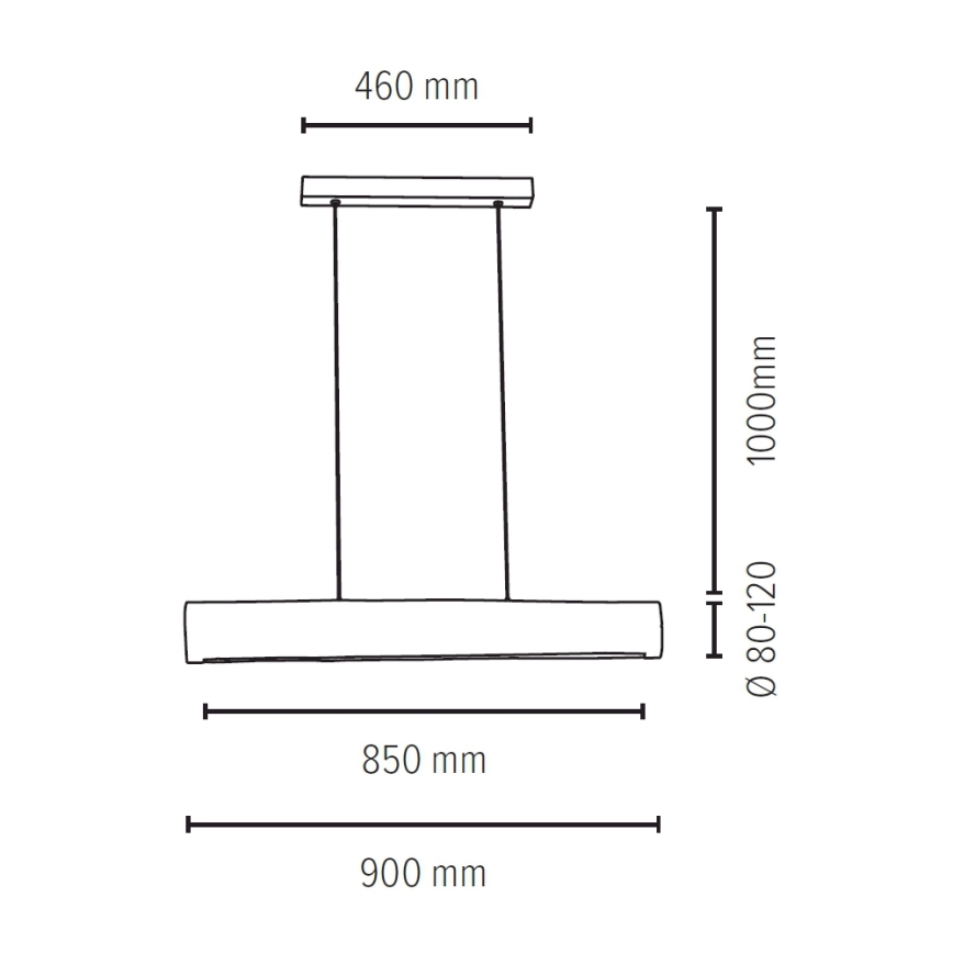 LED Dimmable chandelier on a string LUCAS LED/25,5W/230V pine