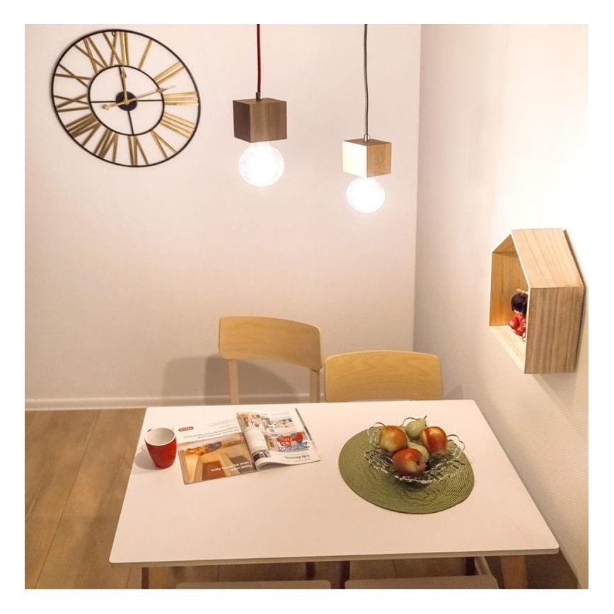 Chandelier on a string TRONGO 1xE27/60W/230V oak - FSC certified