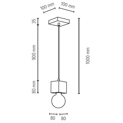 Chandelier on a string TRONGO 1xE27/60W/230V oak - FSC certified
