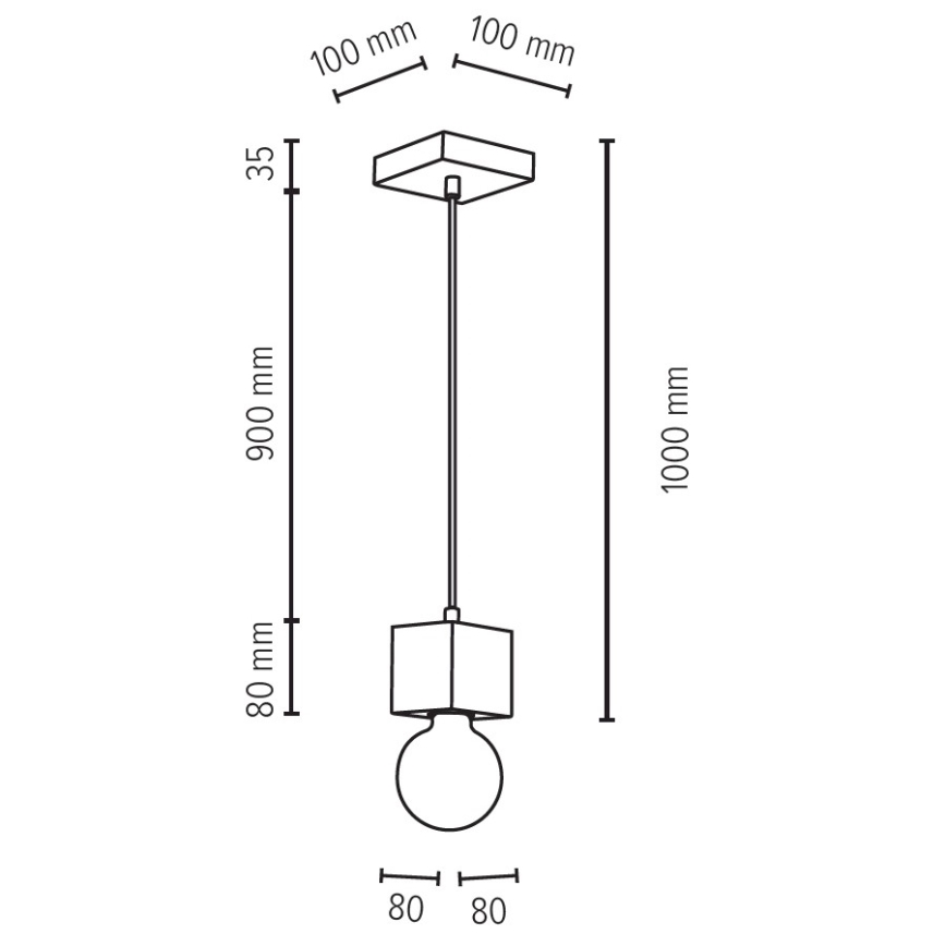 Chandelier on a string TRONGO 1xE27/60W/230V oak - FSC certified