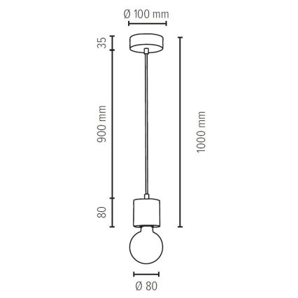 Chandelier on a string PINO 1xE27/60W/230V pine- FSC certified