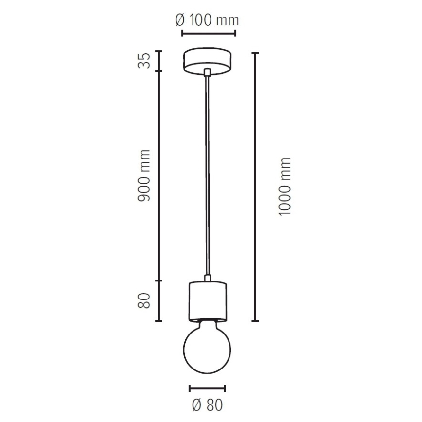 Chandelier on a string PINO 1xE27/60W/230V pine- FSC certified
