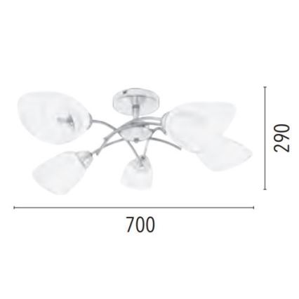 Surface-mounted chandelier VILETTA 5xE27/60W/230V