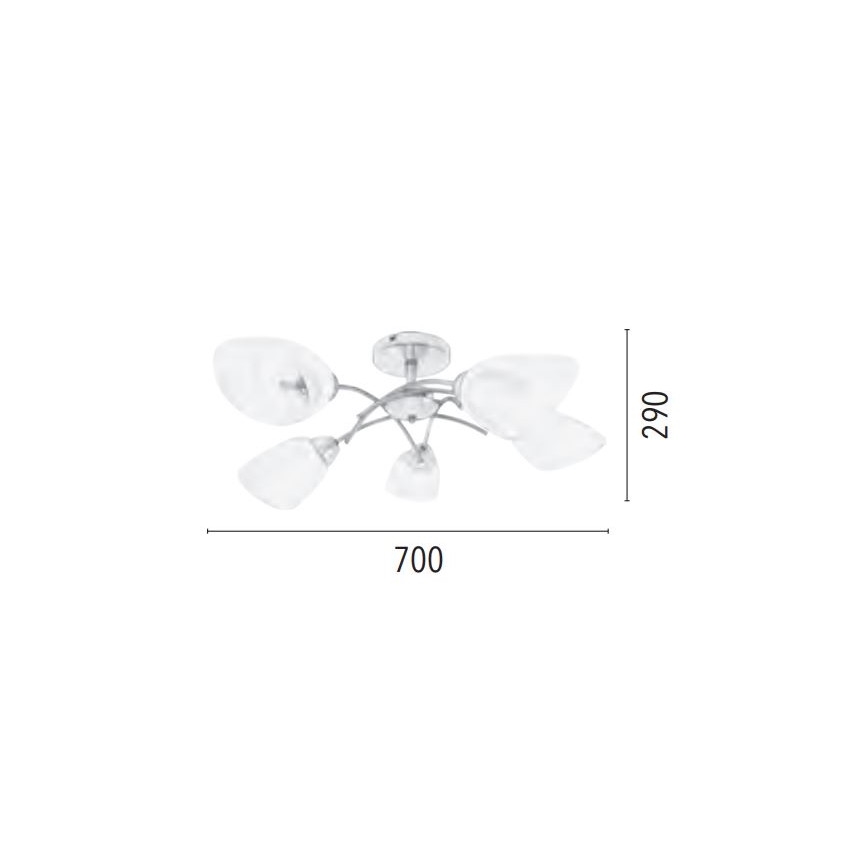 Surface-mounted chandelier VILETTA 5xE27/60W/230V