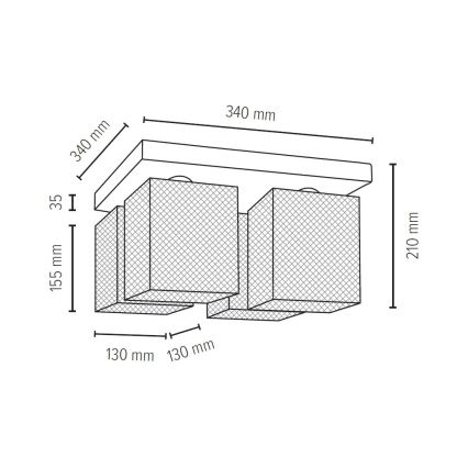 Ceiling light NORMAN WOOD 4xE27/25W/230V matte oak