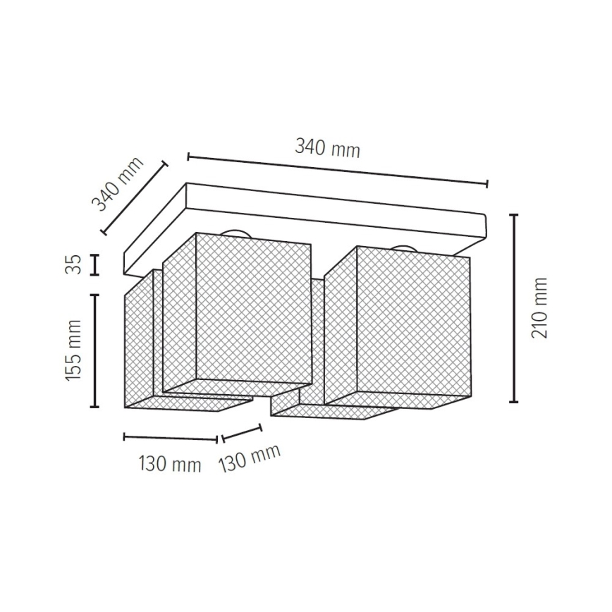 Ceiling light NORMAN WOOD 4xE27/25W/230V matte oak