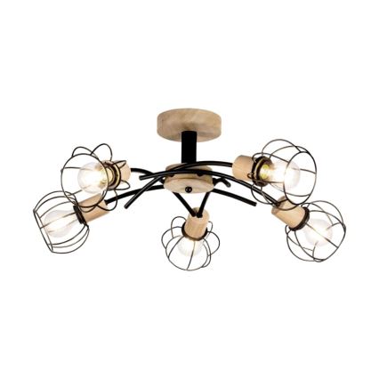 Surface-mounted chandelier VIVIANE 5xE27/60W/230V oak - FSC certified