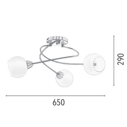Surface-mounted chandelier PAVIA 3xE27/60W/230V