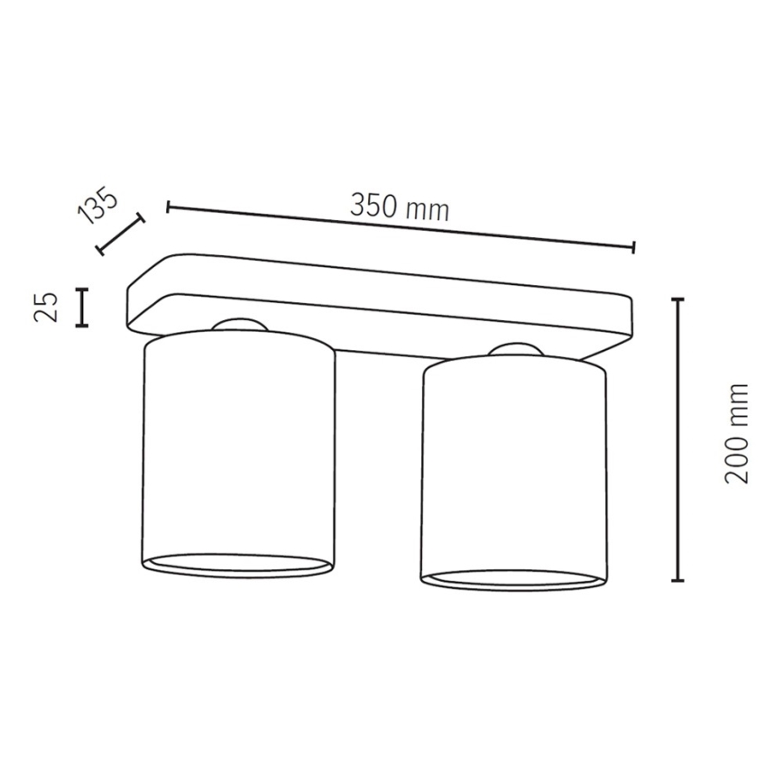 Ceiling light JENTA 2xE27/25W/230V oak