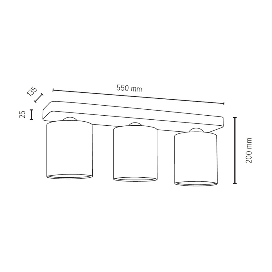 Ceiling light JENTA 3xE27/25W/230V oak - FSC certified