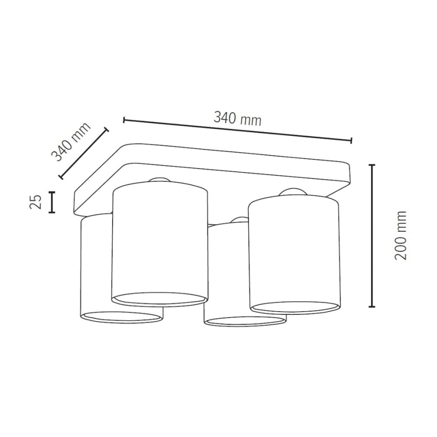 Ceiling light JENTA 4xE27/25W/230V matte oak