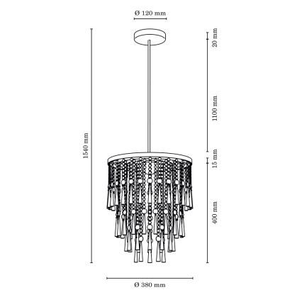 Chandelier on a pole LUXORIA 6xG9/28W/230V