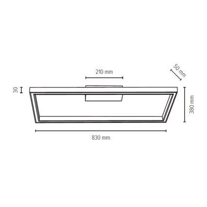 LED Dimmable ceiling light RAMME LED/34W/230V matte oak + remote control – FSC certified
