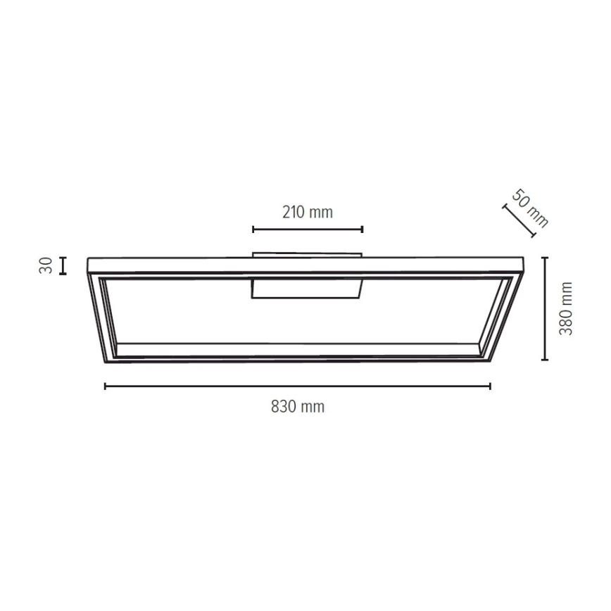 LED Dimmable ceiling light RAMME LED/34W/230V matte oak + remote control – FSC certified