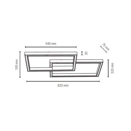 LED Dimmable ceiling light RAMME LED/48W/230V matte oak + remote control – FSC certified