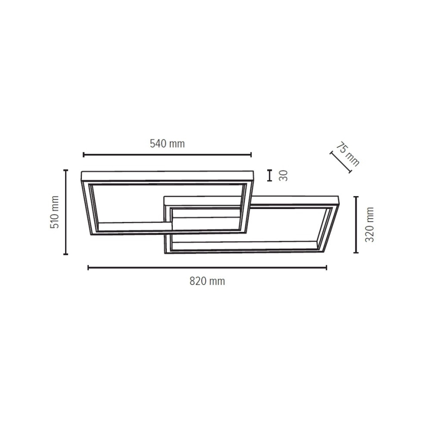 LED Dimmable ceiling light RAMME LED/48W/230V matte oak + remote control – FSC certified