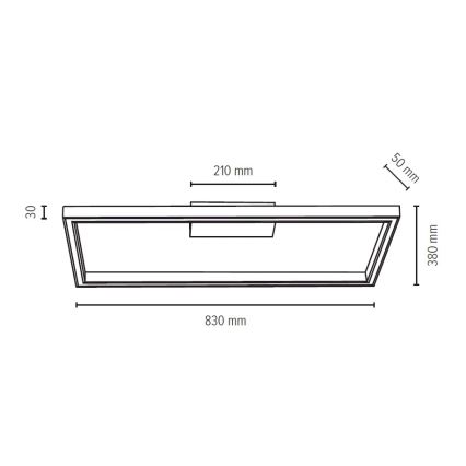 LED Ceiling light RAMME LED/34W/230V matte oak - FSC certified