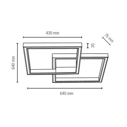 LED Ceiling light RAMME LED/48W/230V matte oak