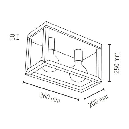 Ceiling light KAGO 2xE27/60W/230V matte oak