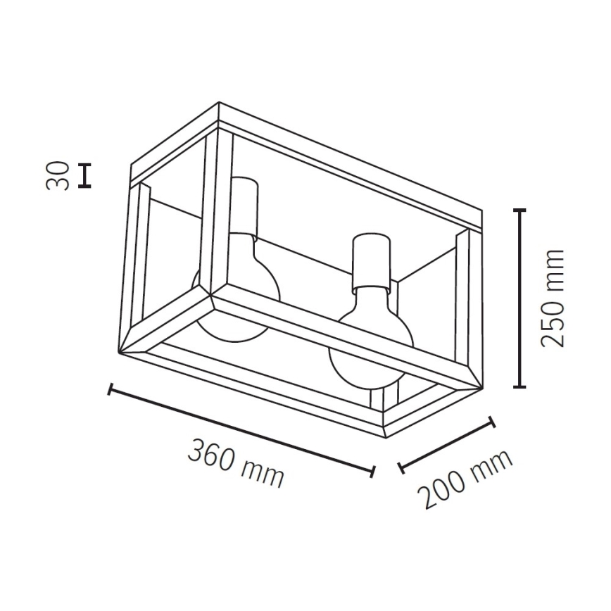 Ceiling light KAGO 2xE27/60W/230V matte oak