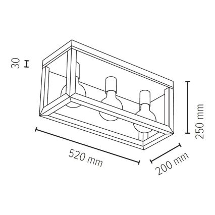 Ceiling light KAGO 3xE27/60W/230V matte oak