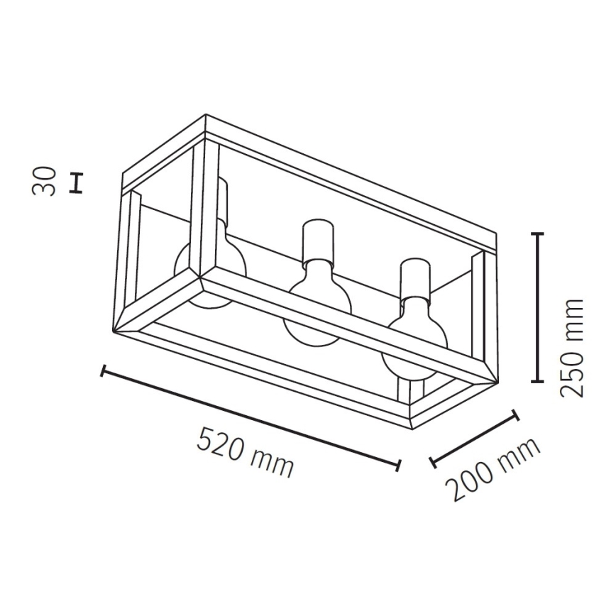 Ceiling light KAGO 3xE27/60W/230V matte oak