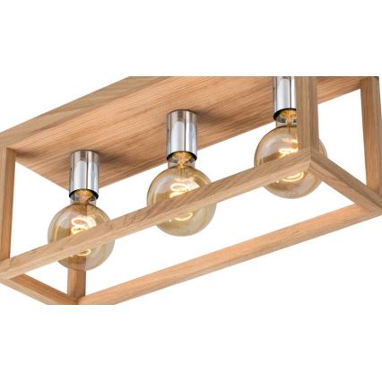 Ceiling light KAGO 3xE27/60W/230V matte oak - FSC certified