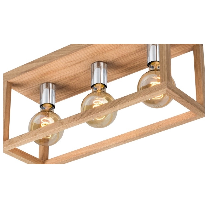 Ceiling light KAGO 3xE27/60W/230V matte oak - FSC certified
