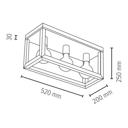 Ceiling light KAGO 3xE27/60W/230V matte oak - FSC certified
