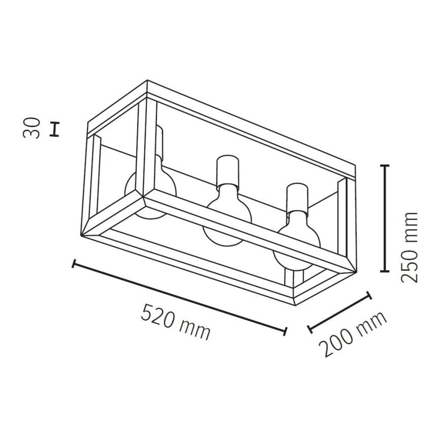 Ceiling light KAGO 3xE27/60W/230V matte oak - FSC certified