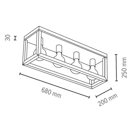 Ceiling light KAGO 4xE27/60W/230V matte oak - FSC certified