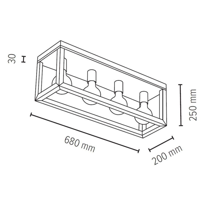 Ceiling light KAGO 4xE27/60W/230V matte oak - FSC certified
