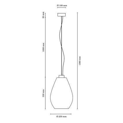 Chandelier on a string PIRO 1xE27/60W/230V beech - FSC certified