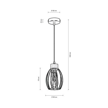 Chandelier on a string GUNNAR 1xE27/60W/230V oak