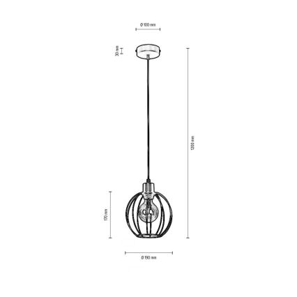Chandelier on a string BERIS 1xE27/60W/230V
