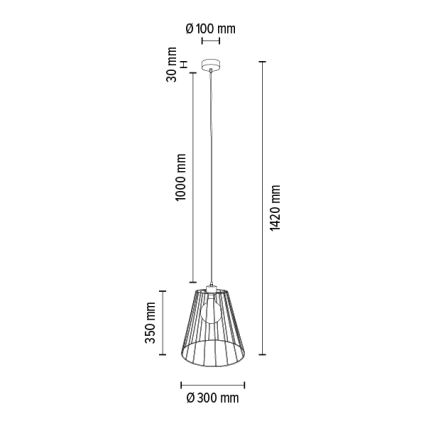 Chandelier on a string ORAZIO 1xE27/60W/230V oak
